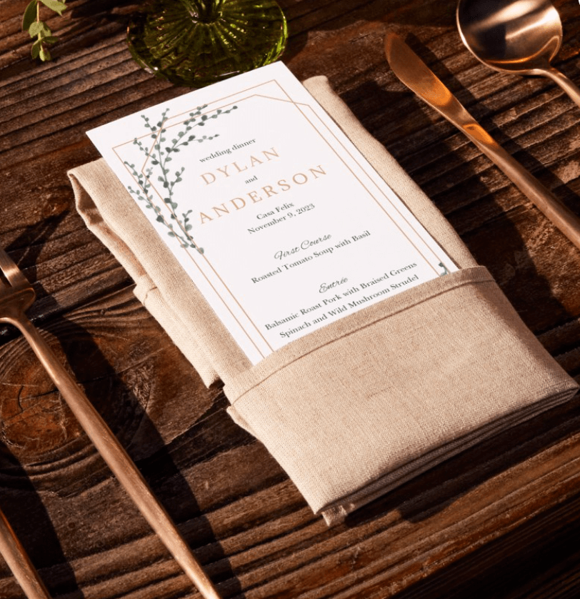 wedding reception menus - wedding table decorations